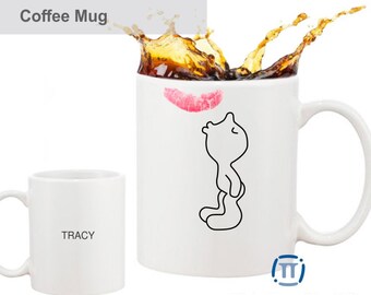 Custom Printed Coffee Mug | Cartoon Kissing Lips