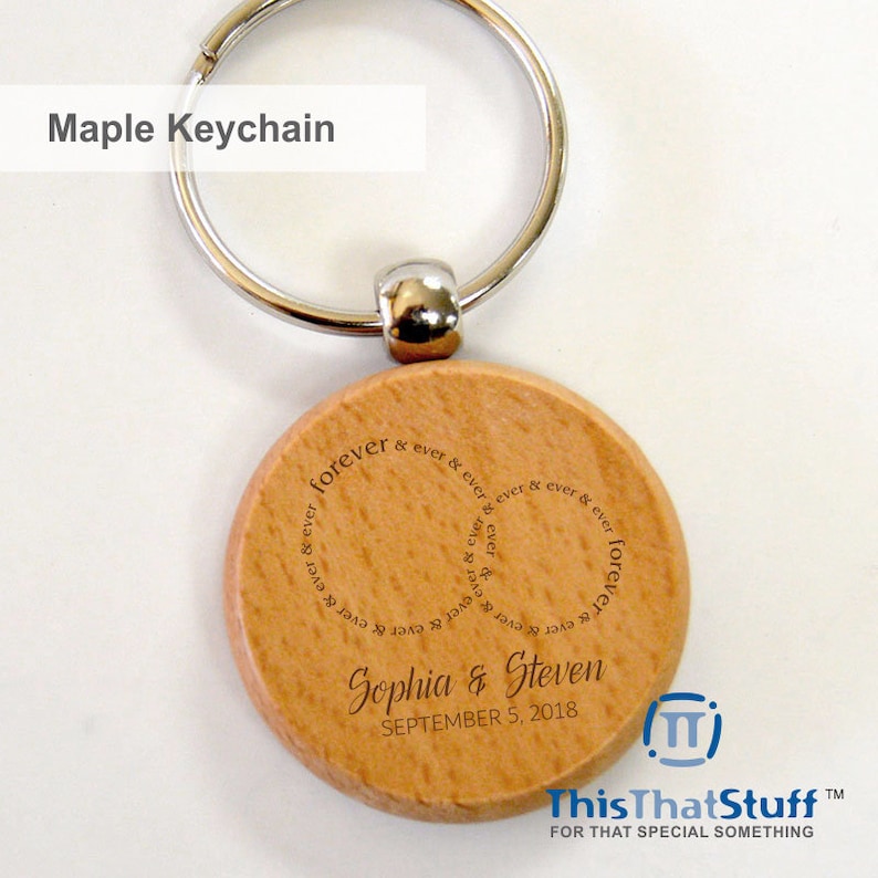 Custom Printed Circle Maple Keychains With Key Ring