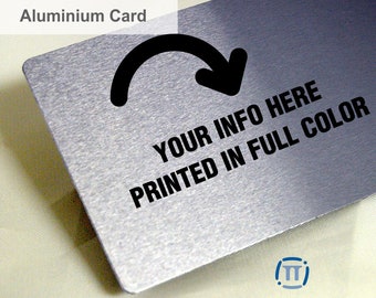 Custom Printed Aluminium / Metal Cards | Credit Card Sized | For Membership Cards, Business Cards and Invitations