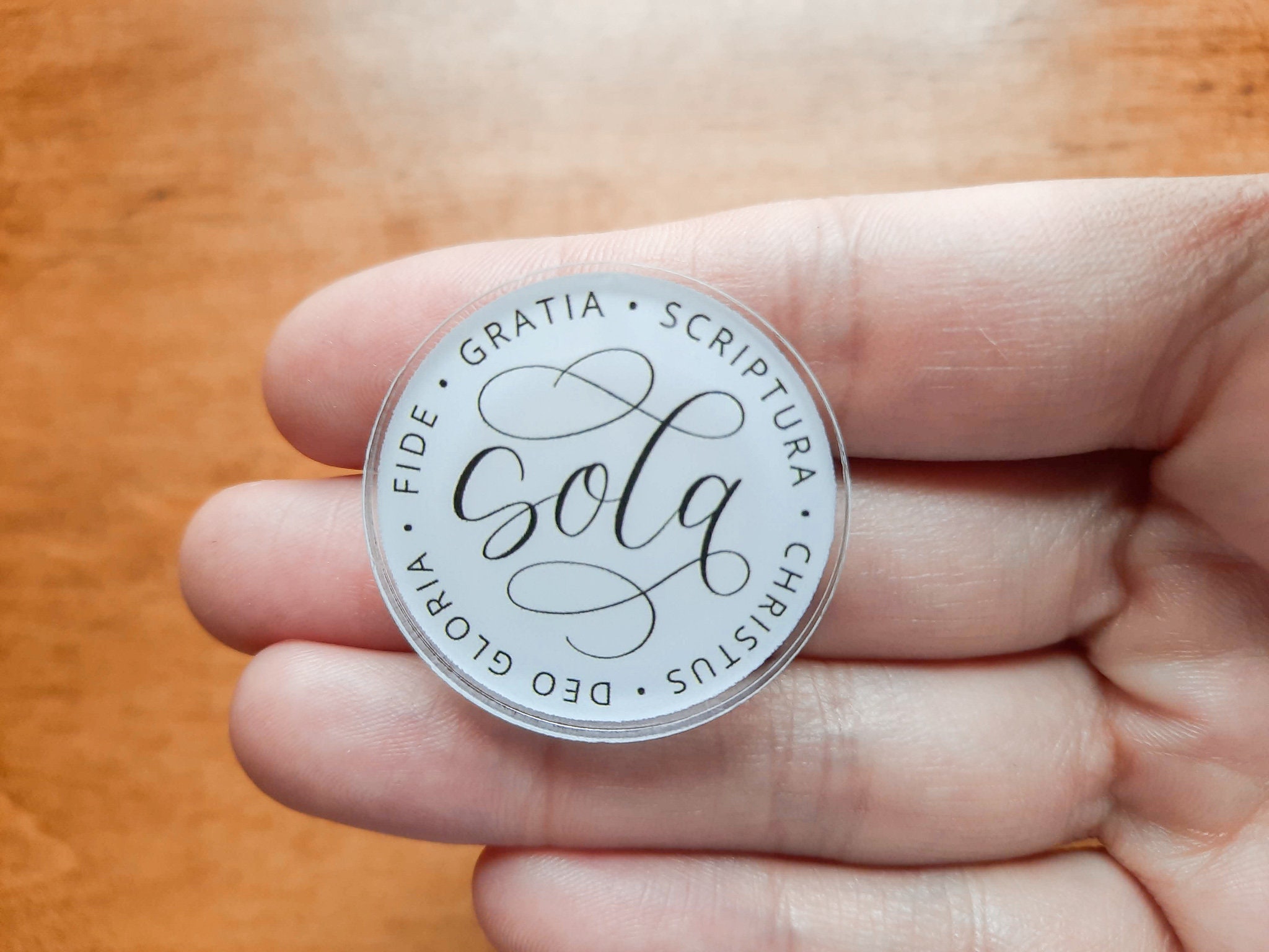 Sola Fide Badge Enamel Lapel Pin