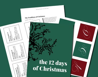 12 Days of Christmas Celebration Guide | Printable PDF Download | Perpetual Reusable | Christian Christmas Gift | Christmas Countdown