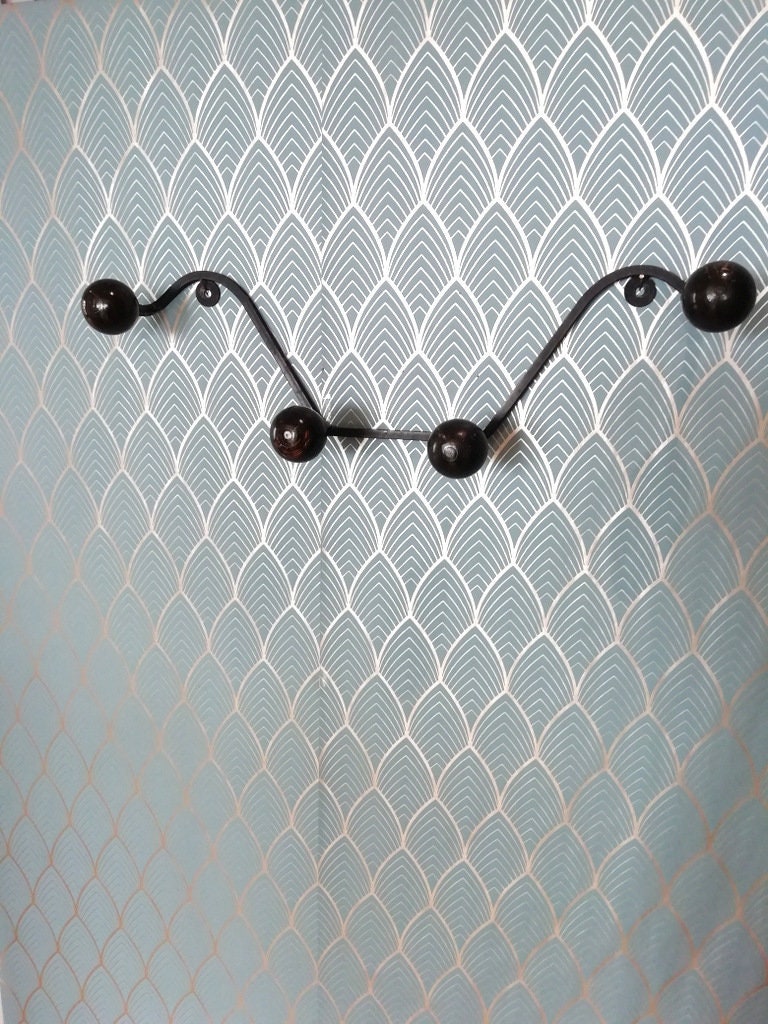 Patère en Fer et Bois