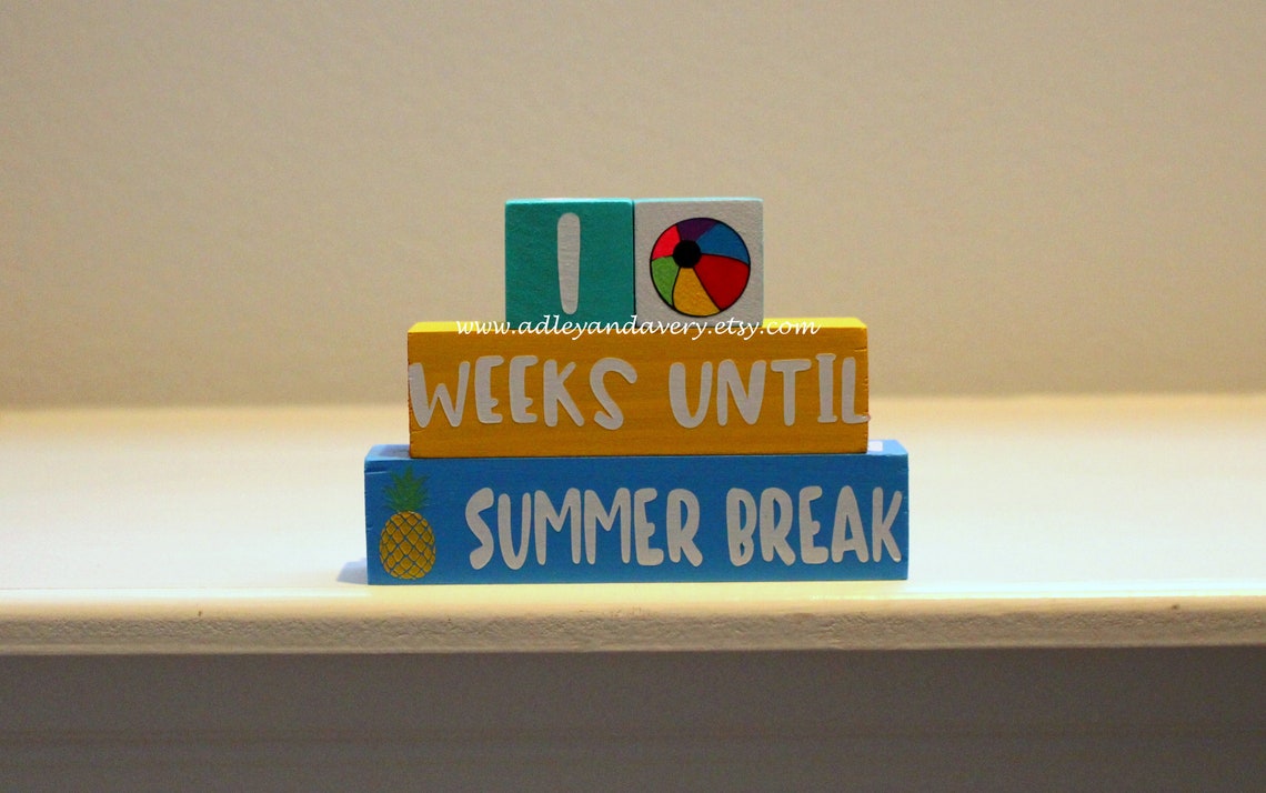 Countdown to Summer Break Blocks Calendar Blocks Countdown Etsy