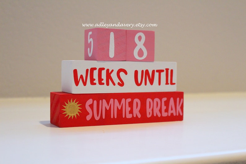 Countdown to Summer Break Blocks Calendar Blocks Countdown Etsy