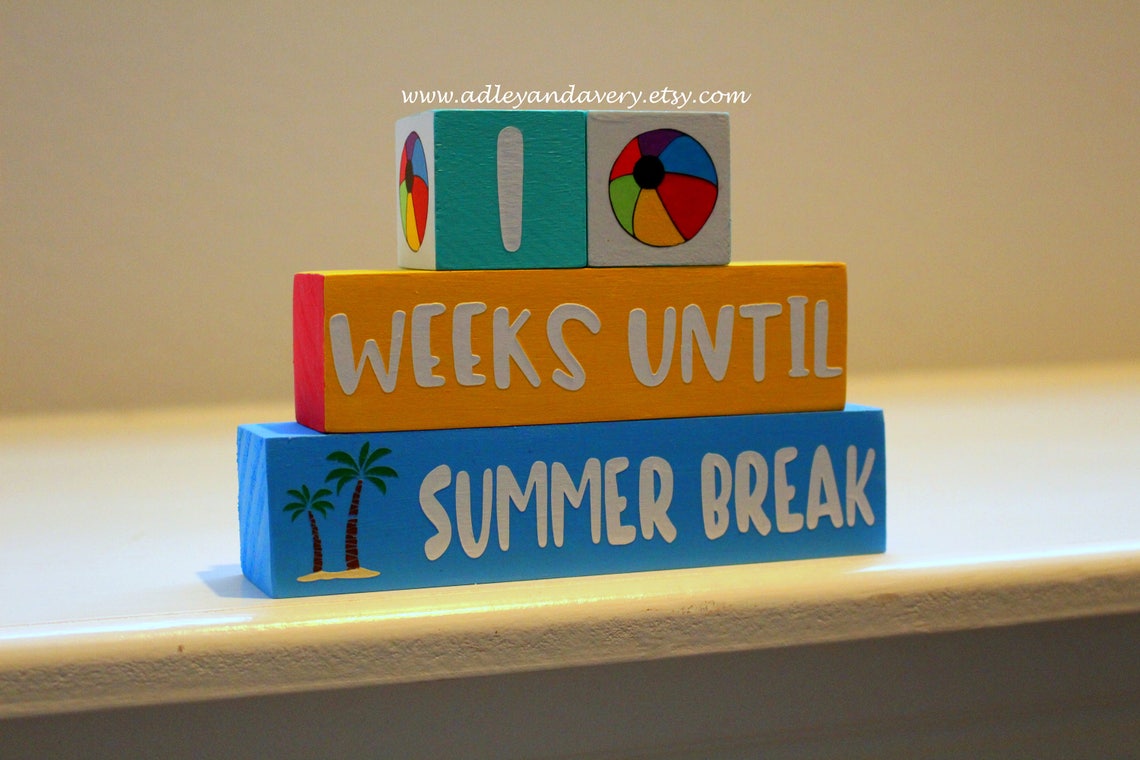 Countdown to Summer Break Blocks Calendar Blocks Countdown Etsy