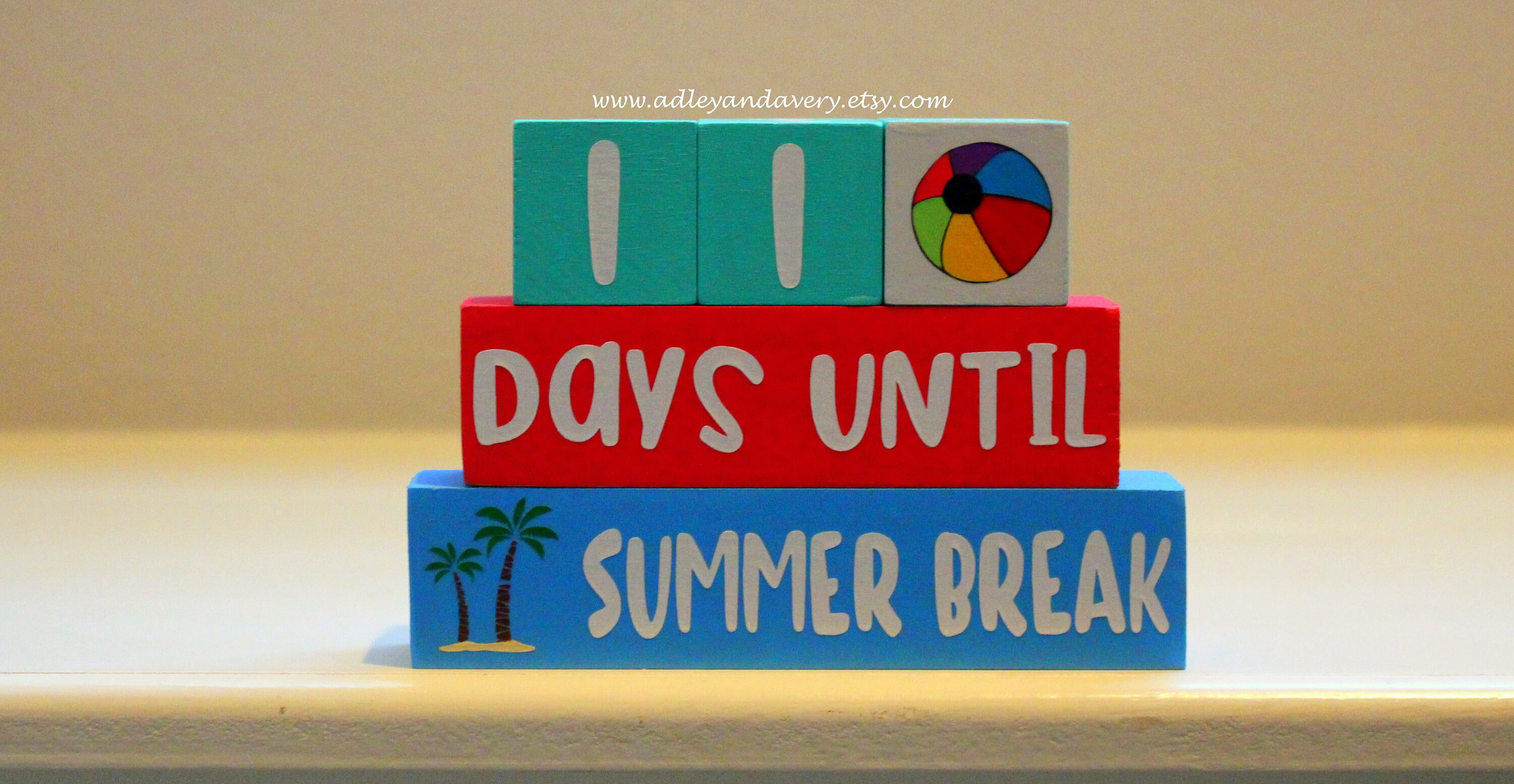 Countdown to Summer Break Blocks Calendar Blocks Countdown Etsy