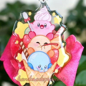 Kirby Ice Cream Acrylic Charm Keychain