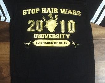 Stop Hair Wars University Tshirt Logo Tshirt Tops And Tees Etsy