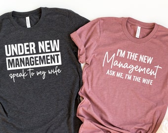 Honeymoon Shirt for Newly Married Couple Gift, Couple Anniversary Shirt, Under New Management, Mr Mrs Shirt, Husband and Wife Shirt