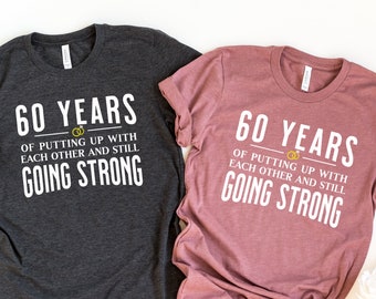 60th Anniversary Gift Shirt, Married 60 Years Matching Husband and Wife Mr Mrs tee