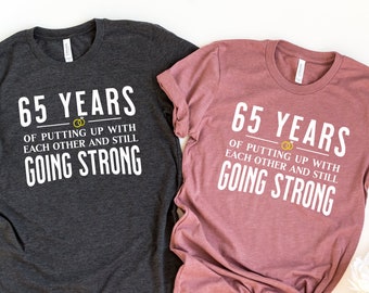 65th Anniversary Gift for Married Couple, Grandparents 65 Year Anniversary tee