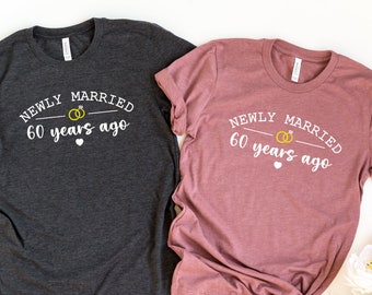 60th Anniversary Shirt, Newly Married 60 Year Wedding Anniversary Gift for Husband and Wife