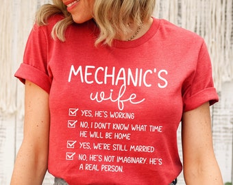 Mechanic's Wife Shirt, Women's Auto Mechanic Gift from Husband, Dieseil Mechanic tee