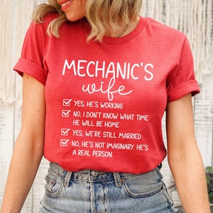 Mechanic&#39;s Wife Shirt, Women&#39;s Mechanic Shirt, Dibs on the Mechanic Gift for Wife, Car Mechanic T-Shirt, Auto Mechanic Wife