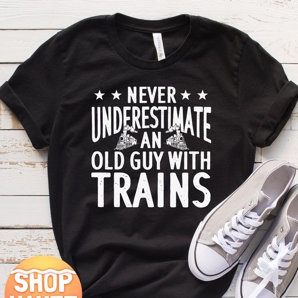 Men's Train Shirt Train Lover Gift, Funny Train Gifts, Train Engineer Model Train Collector, Train Birthday, Trains T-Shirt
