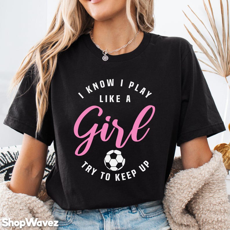 Girls Soccer Shirt, Female Soccer Player Gift image 1