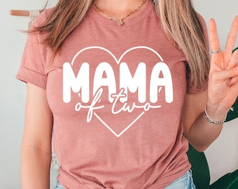 Second Baby Announcement Mama of Two Shirt, New Mom Gift Pregnancy Announcement