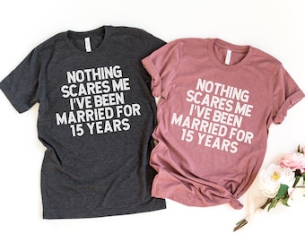 15th Anniversary Matching Couple Shirts, 15 Year Wedding Gift Mr Mrs