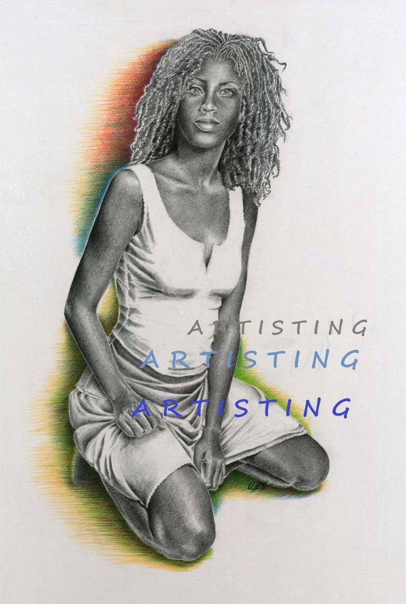 MULATO Metisseposter fine art drawing in pencil image 3