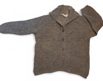 Vintage 50s 60s Jantzen Sweater Mens Medium Gray Cowl Neck Wool True Vintage US