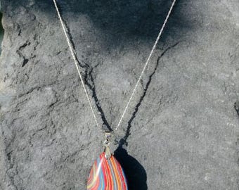 Rainbow Calsilica Gemstone Fashion Pendant Necklace