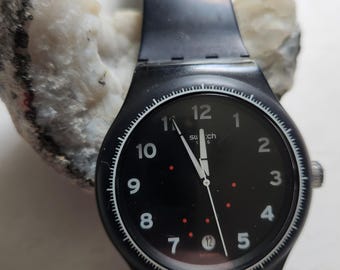 Swatch SISTEM 51 Black Silicone Men's Watch SUTF400 Rare