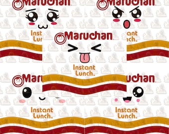 Funny Faces - Maruchan Bundle - 5 Tumbler Wrap Designs (Digital Download)