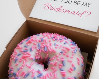 Proposal Box: Donut (DIY Kit) |bridesmaids|maid of honor|flower girl|customize|