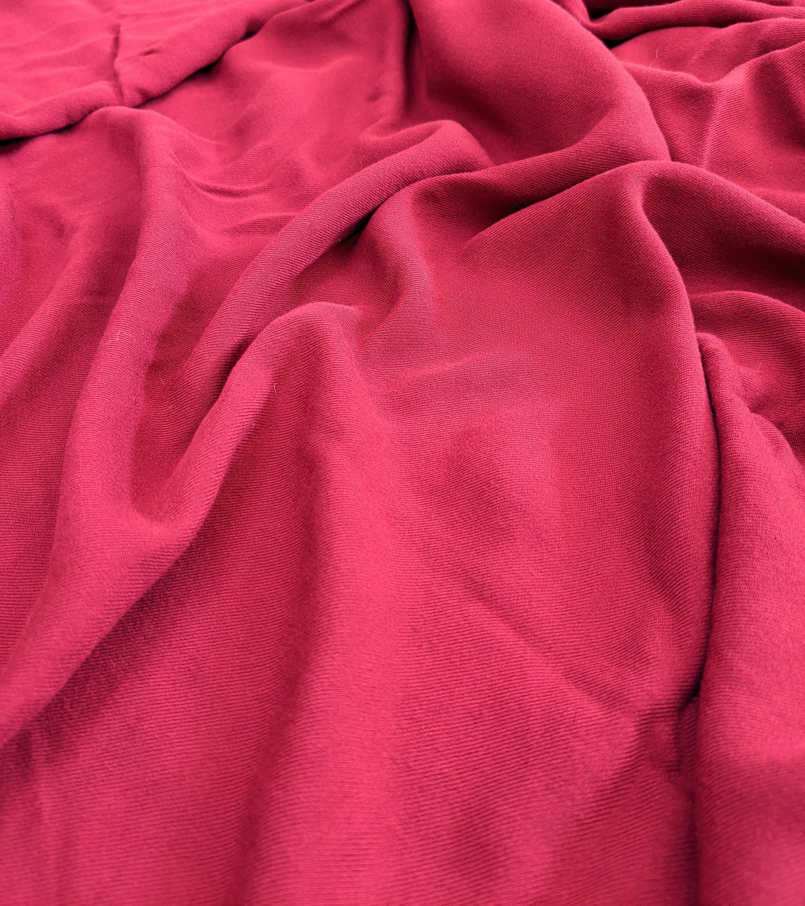 Dark Red Cotton Rayon Blend Dressmaking Fabric Etsy