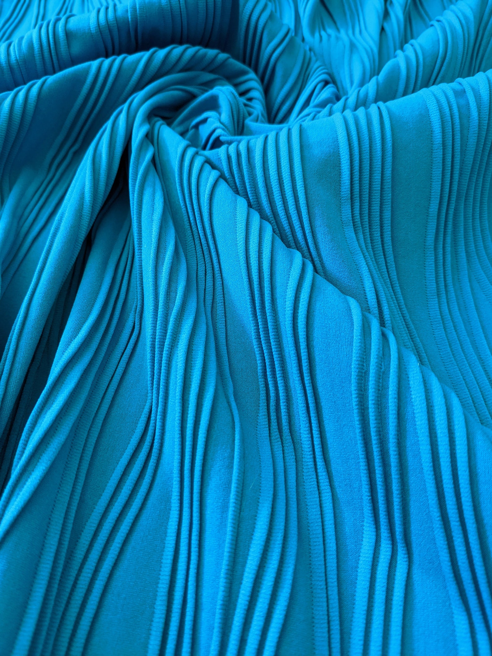 Aquamarine blue ribbed light weight stretch jersey dressmaking Etsy