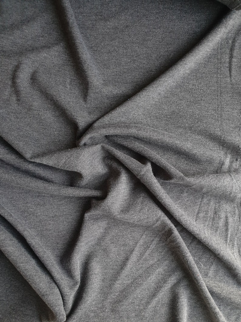 Grey marl medium weight jersey knit dressmaking fabric price per metre 150cm 59 width