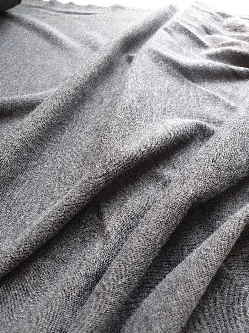 Grey marl medium weight jersey knit dressmaking fabric price per metre 150cm 59 width