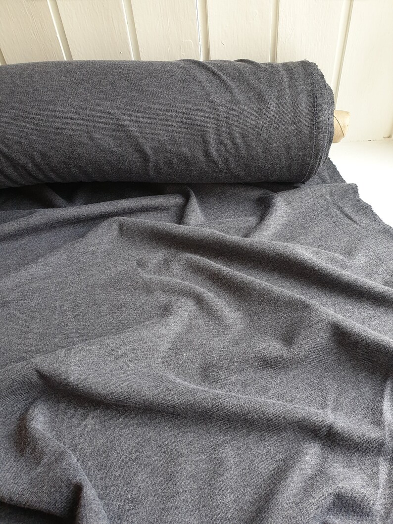 Grey marl medium weight jersey knit dressmaking fabric price per metre 150cm 59 width