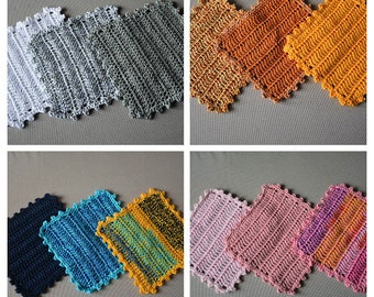Crochet Cotton Dish Cloths: Farmhouse Washcloth Set of 3