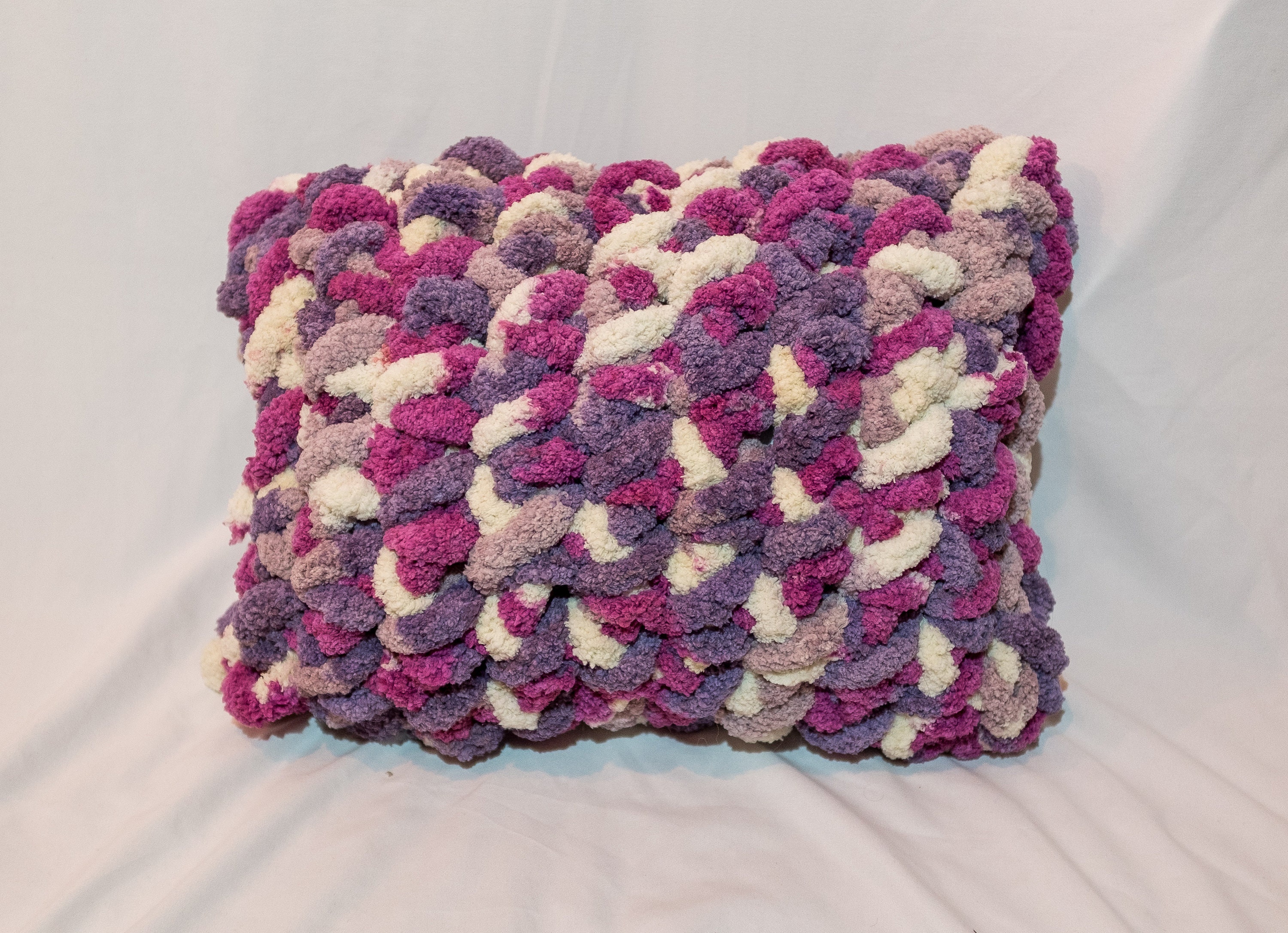 Hand Crochet Pillow // Chunky Knit Throw Pillow // Cozy Yarn Etsy