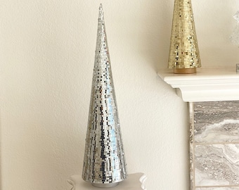 disco holiday tree home decor - disco ball christmas tree