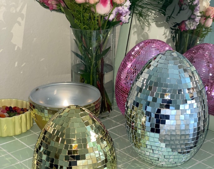disco ball eggs - unique spring home decor
