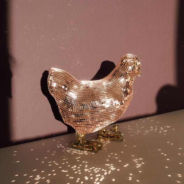 Bola de discoteca con forma de pollo, decoración para el hogar, regalo