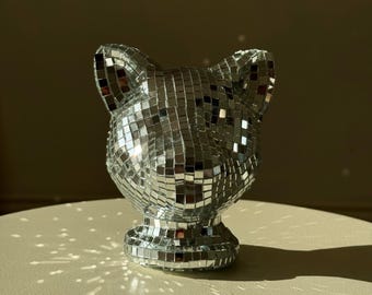 Disco Ball Cat Decor: Playful Space Uniqueness
