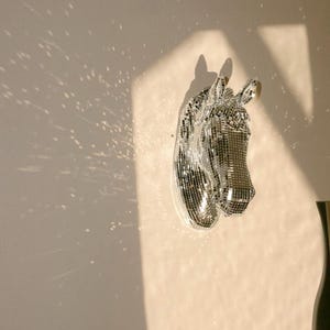 disco pony wall art home decor wall mount  disco ball art dopamine decor