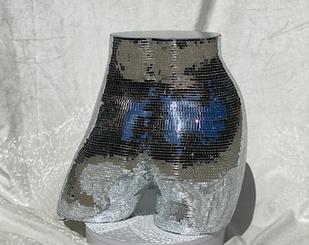 Disco Booty Decor: Playful Mirrored Sculpture