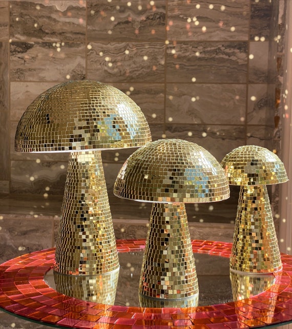 Gold Disco Mushroom Disco Ball Home Decor 