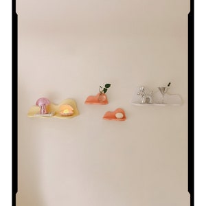 Small Pastel Floating Squiggle Shelf - 11&quot;