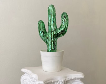 green disco cactus home decor