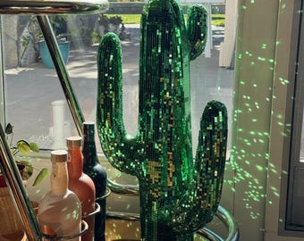 large green disco cactus dopamine decor