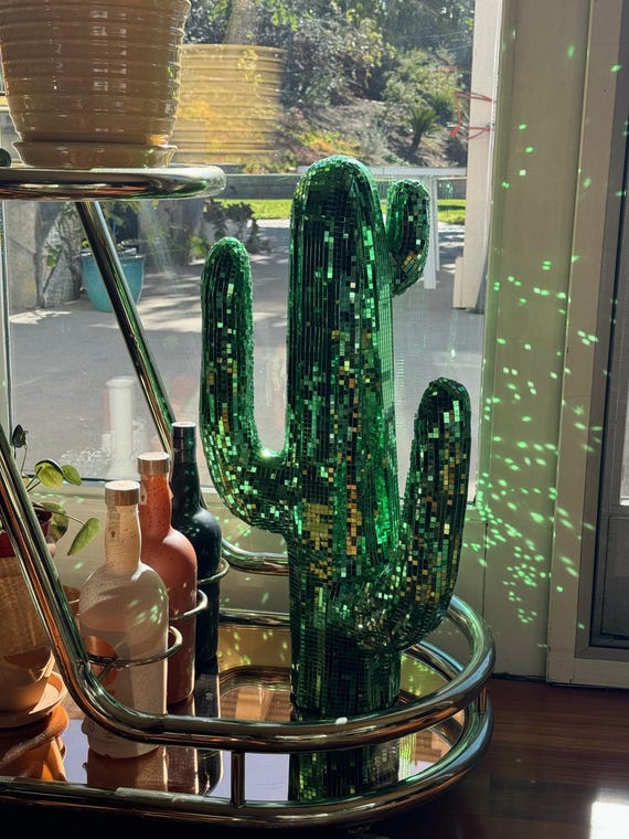 Large Green Disco Cactus Dopamine Decor - Etsy