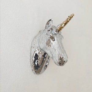 disco unicorn wall mount gold horn