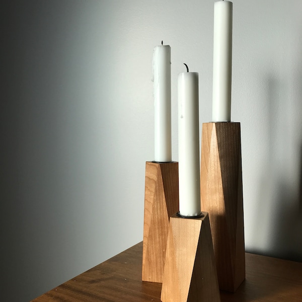 Hardwood Candle Holder Individual