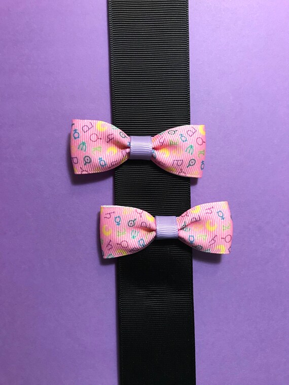 Sailor Moon Sailor Scouts Symbols Small Bow Hair Clip Baby Etsy
