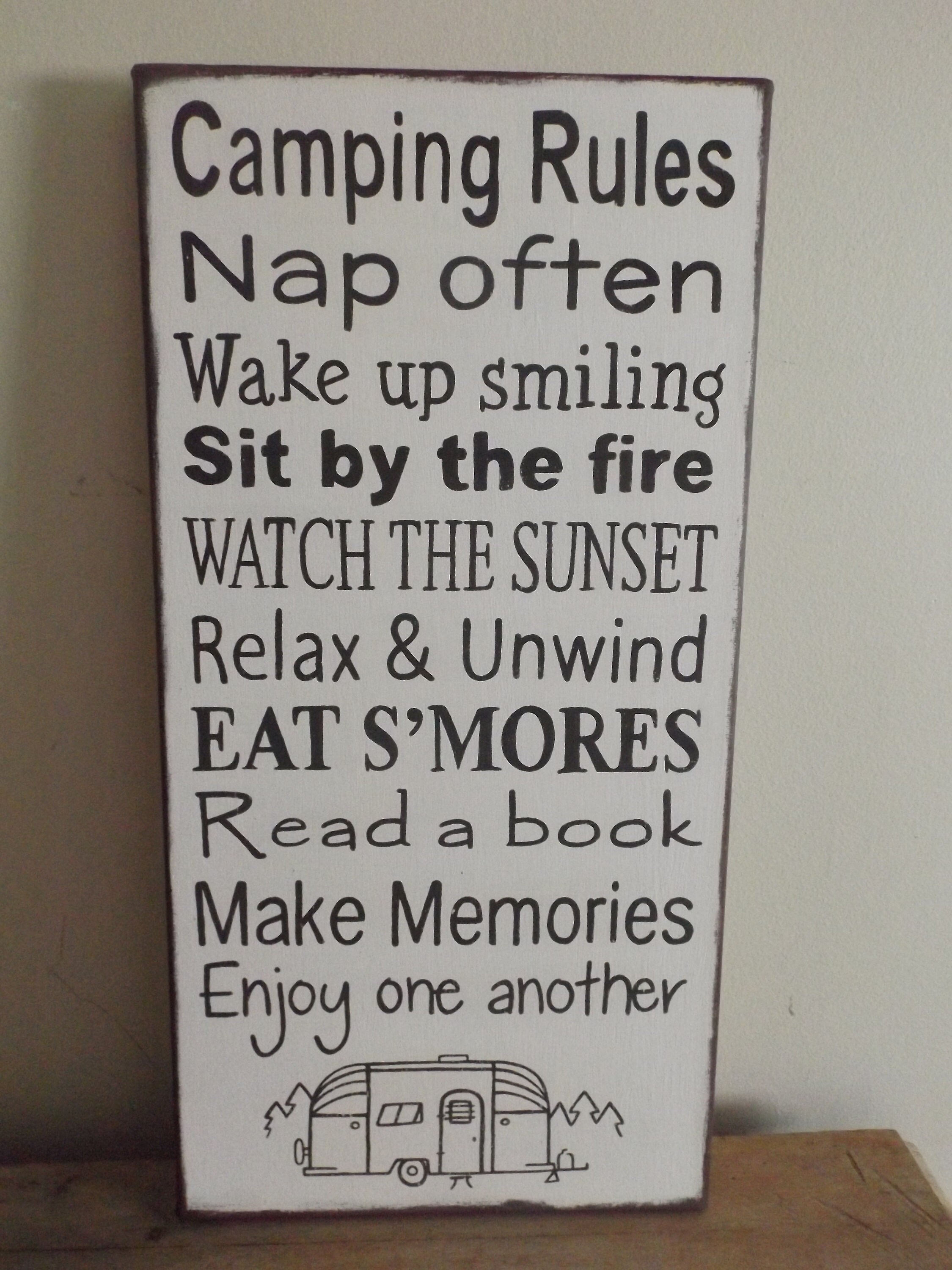 Camping Rules Sign Wooden Sign Camping Sign Camper Decor Etsy Canada